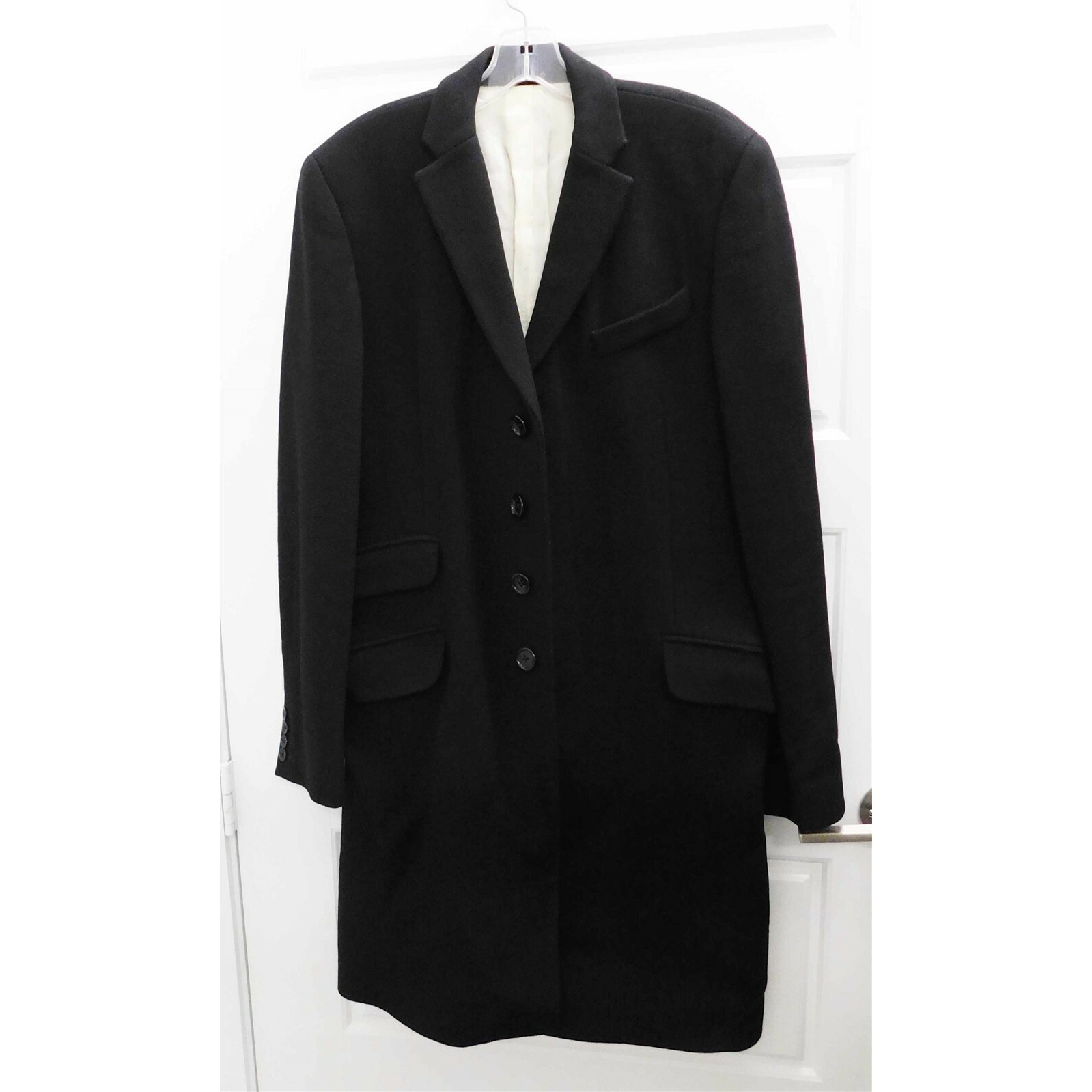 Men's Dolce Gabbana Single Breasted Black Wool Trench Coat Italy 34/48